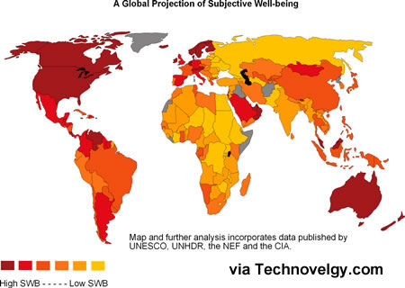 Map of world happiness